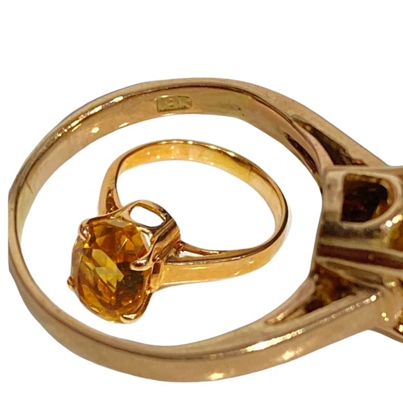 18K Yellow Gold Citrine Stone Ring but the reality it's a 14k - Picture 6 of 10